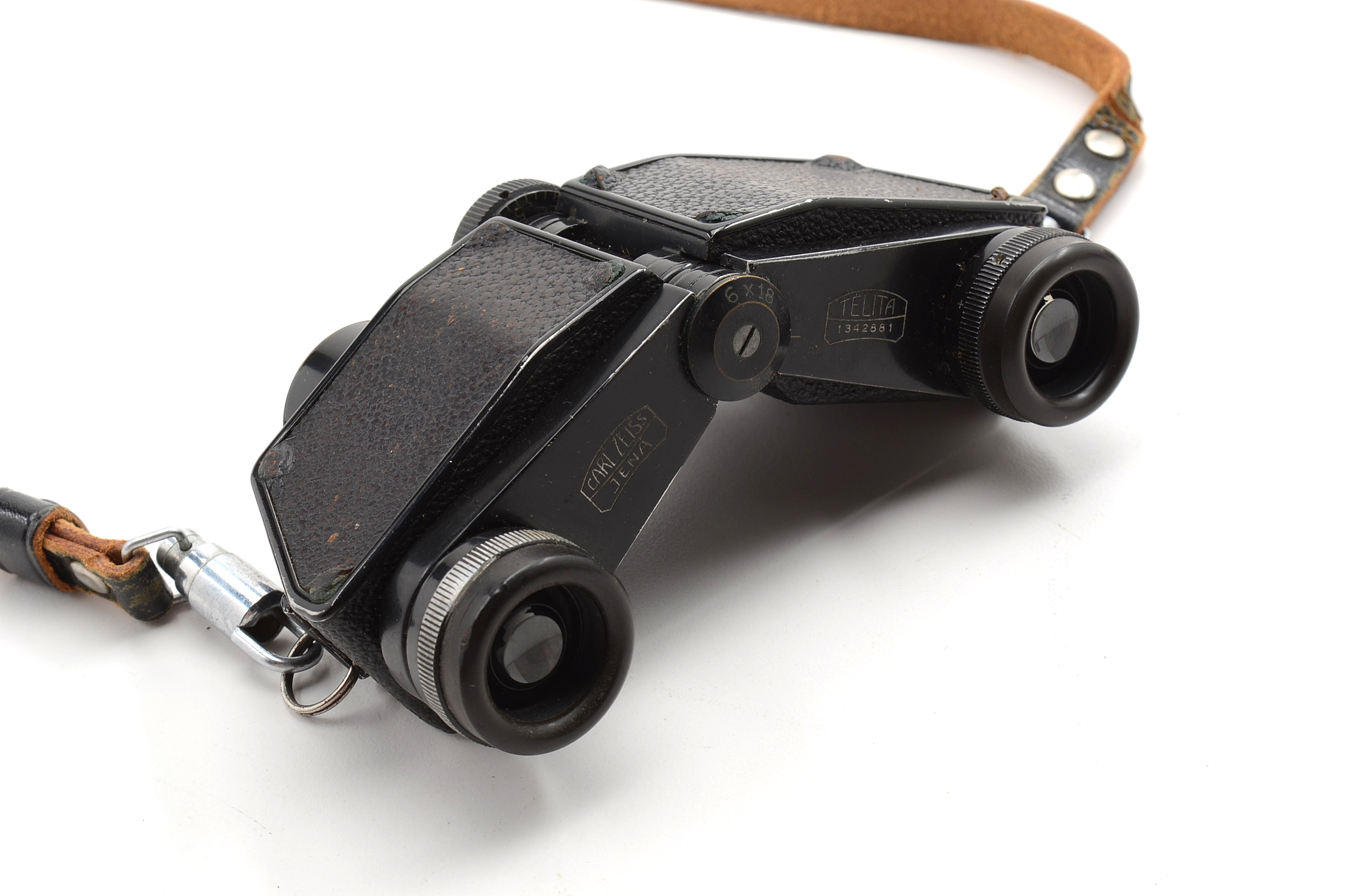 Carl Zeiss Circa 1920's Telita 6 x 18 Field Glasses in Original Leather Case