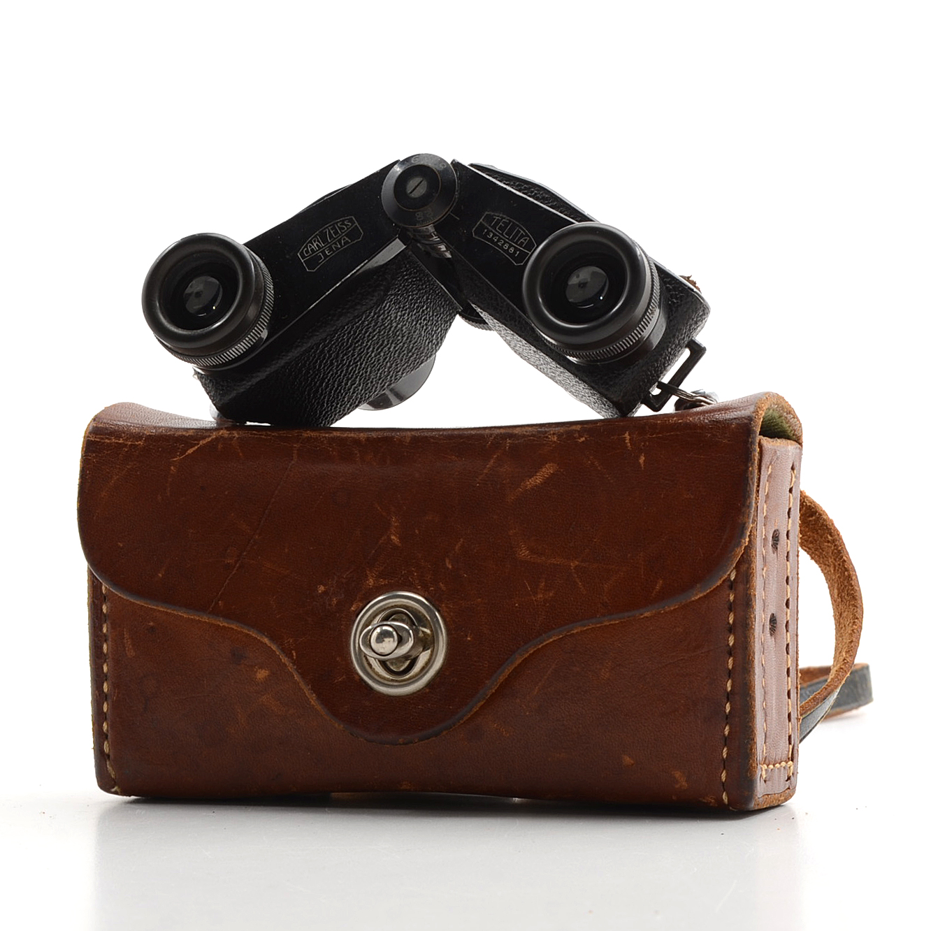 Carl Zeiss Circa 1920's Telita 6 x 18 Field Glasses in Original Leather Case