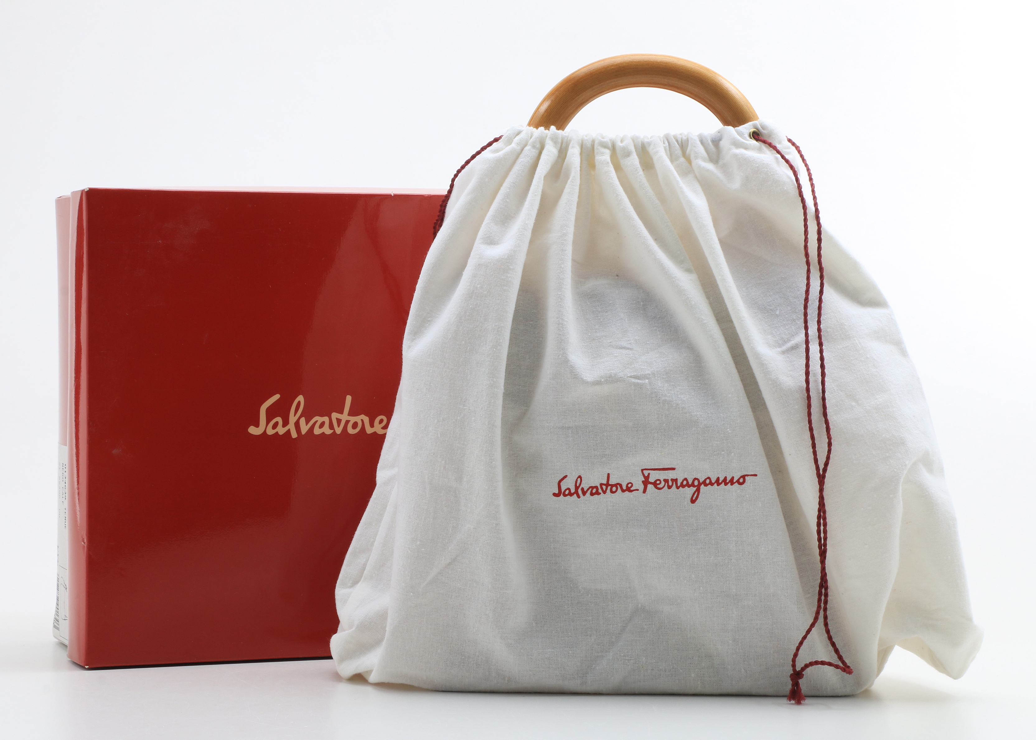 Vintage Salvatore Ferragamo Marrone "In The Wood"  Cherry Wood Handbag