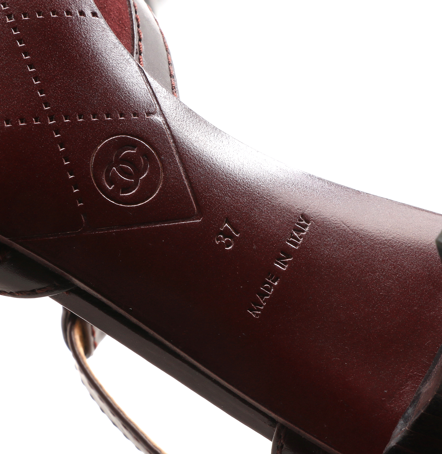 Chanel T-Strap Bordeaux Suede Spectator Pumps