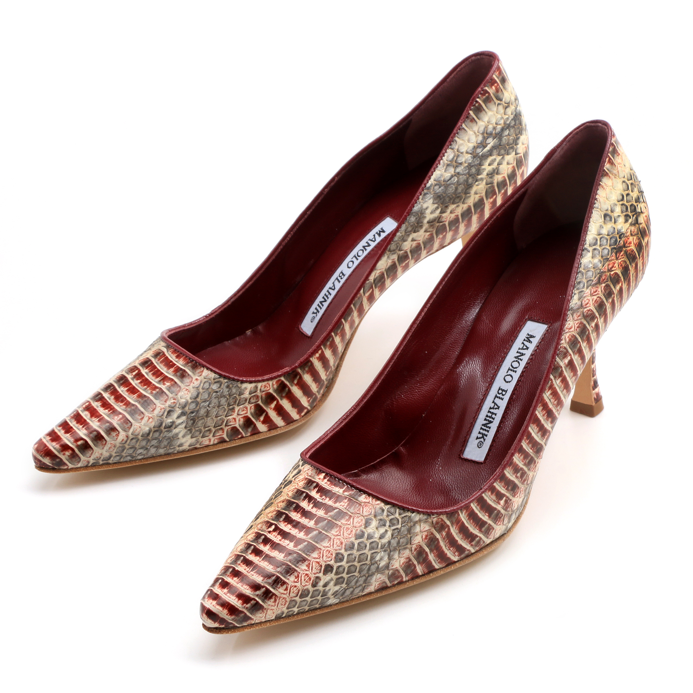 Manolo Blahnik "Newcio" Snake Skin Pump