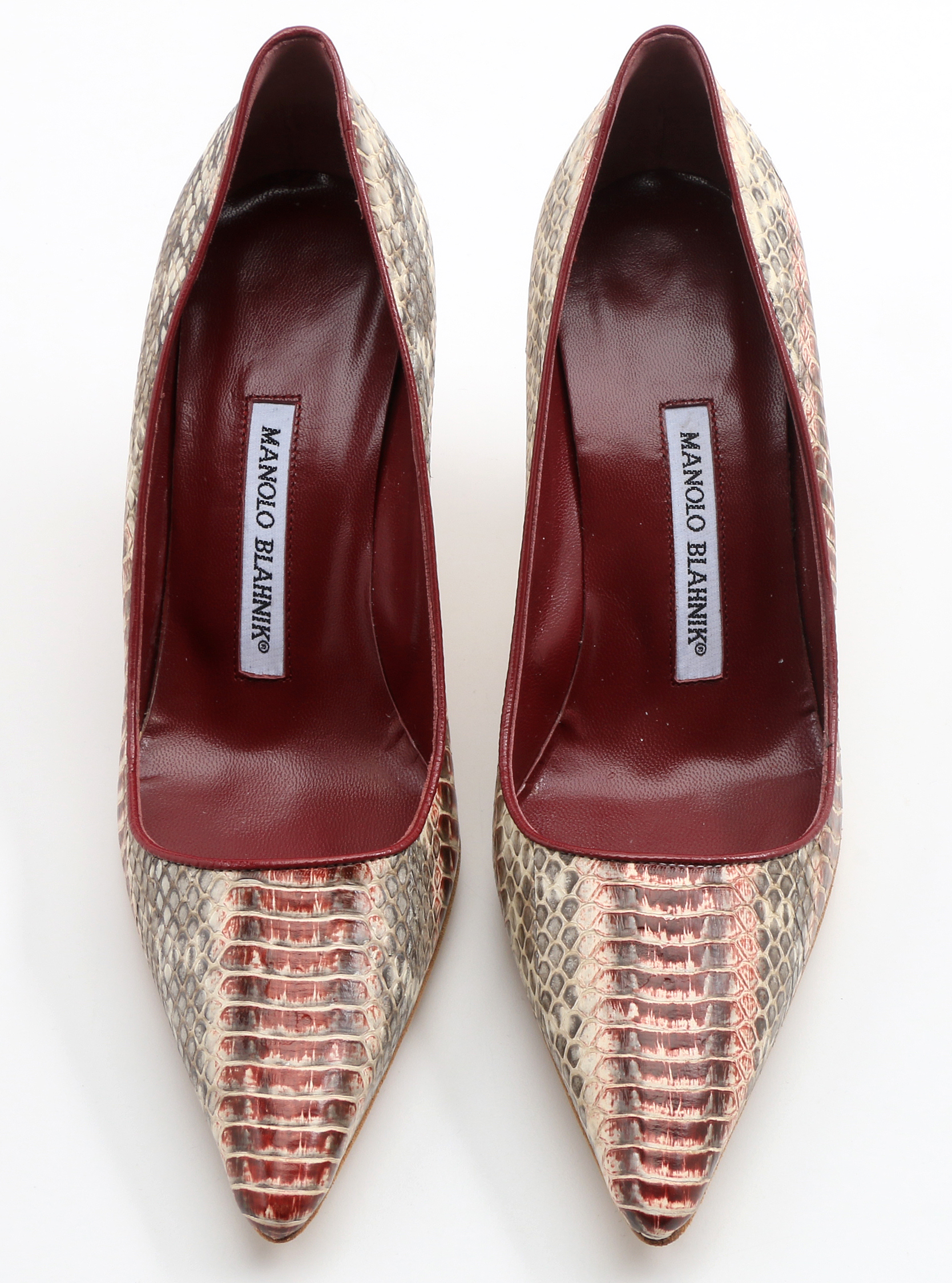 Manolo Blahnik "Newcio" Snake Skin Pump