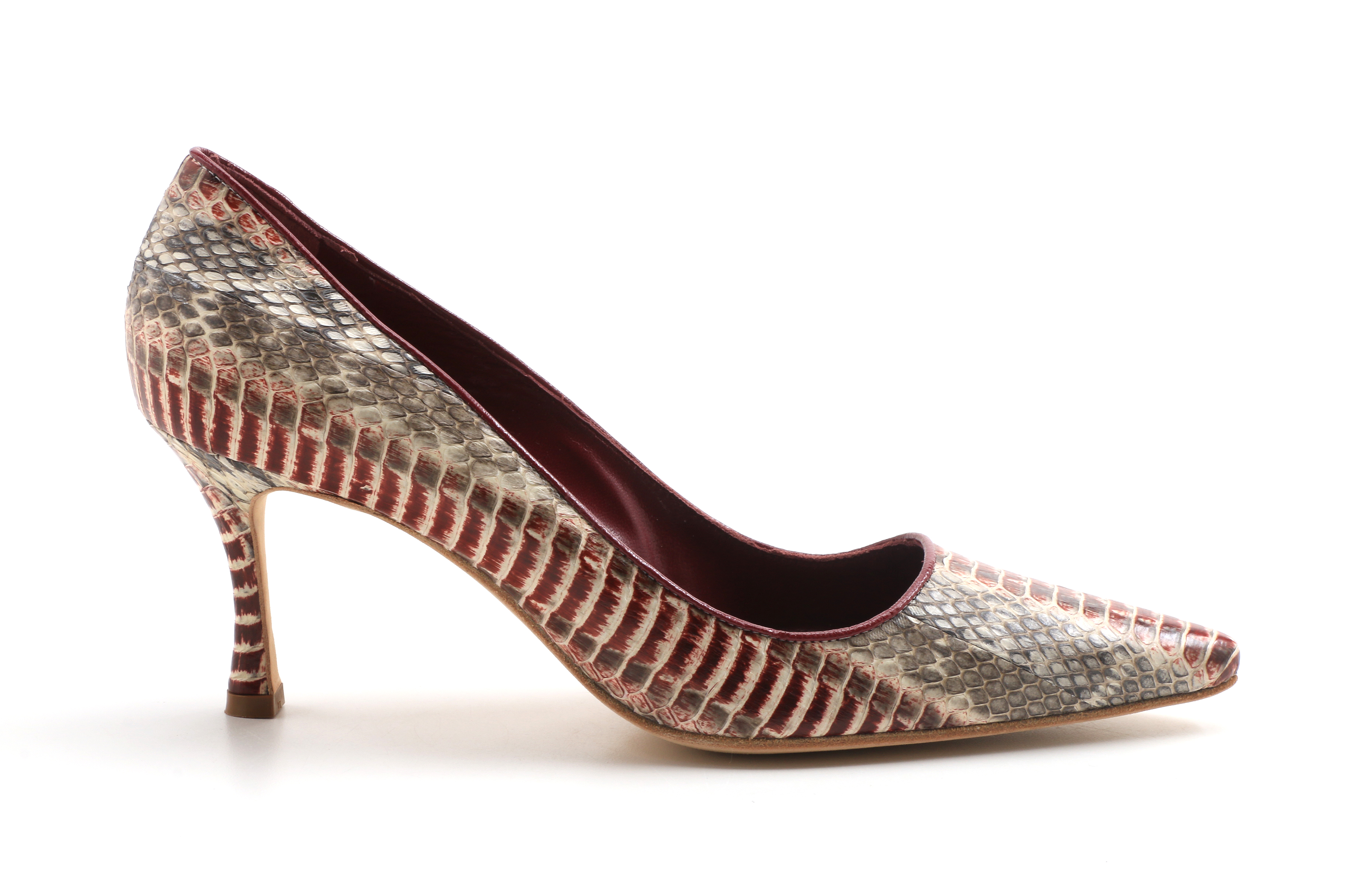 Manolo Blahnik "Newcio" Snake Skin Pump