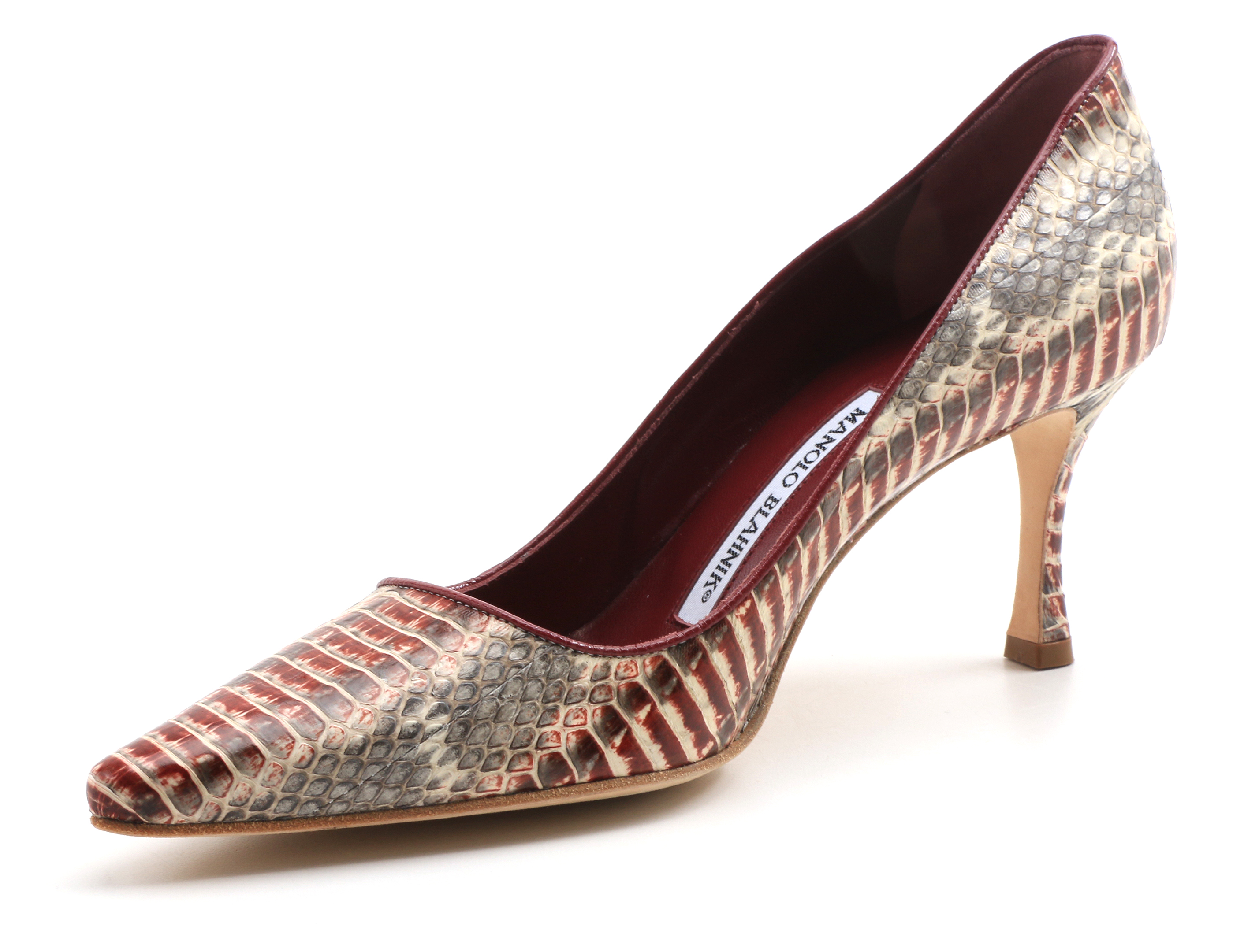 Manolo Blahnik "Newcio" Snake Skin Pump