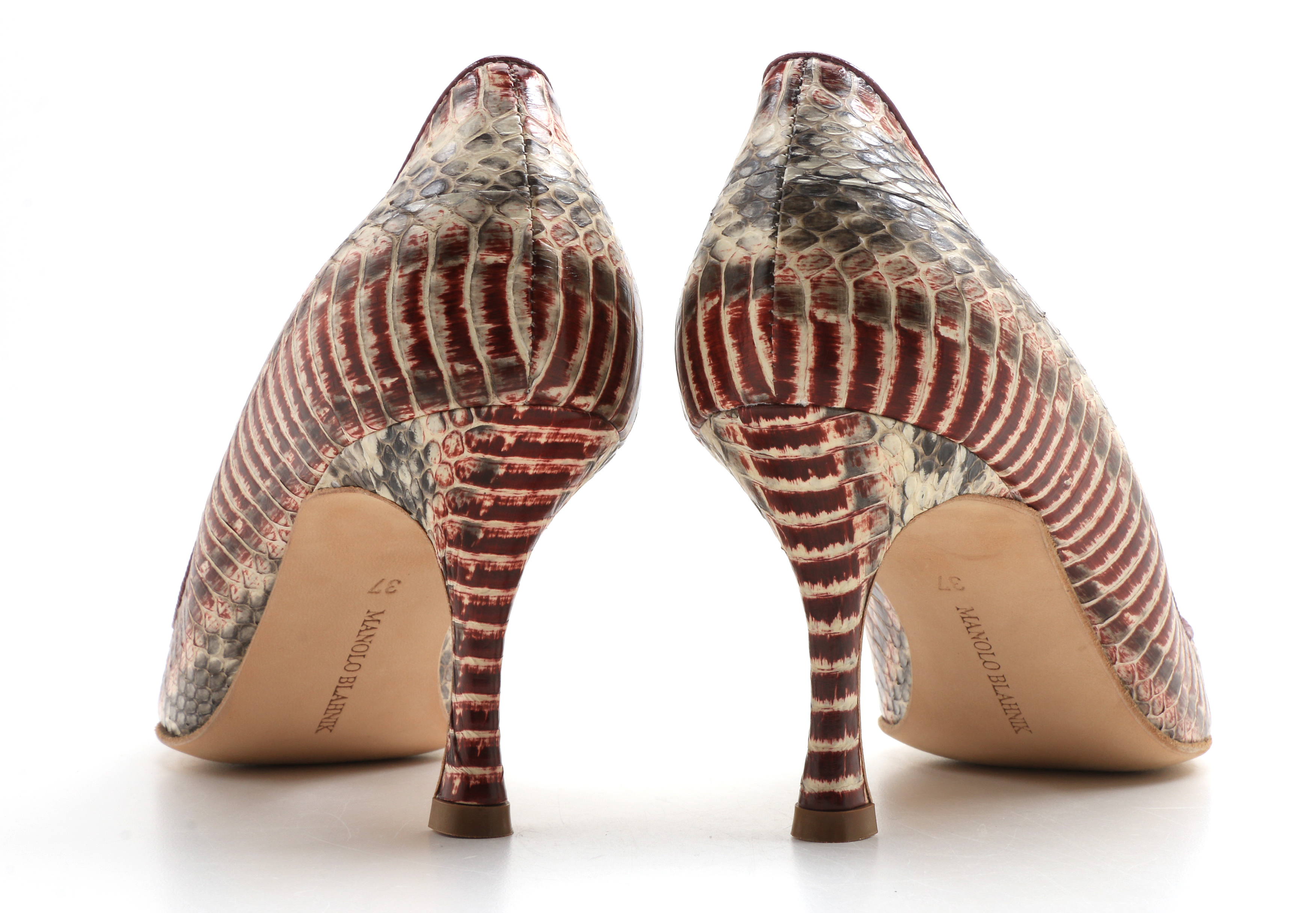 Manolo Blahnik "Newcio" Snake Skin Pump