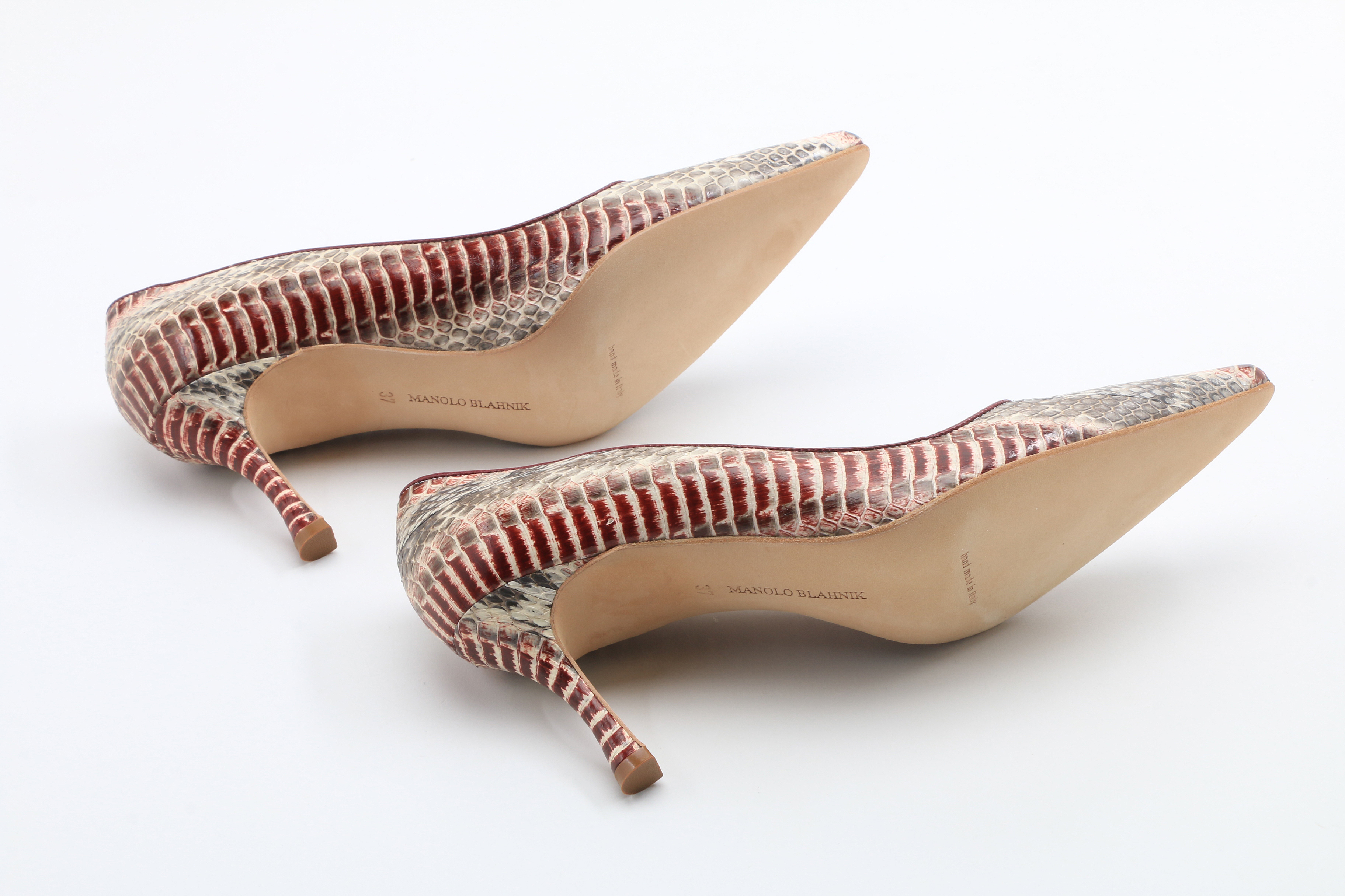 Manolo Blahnik "Newcio" Snake Skin Pump