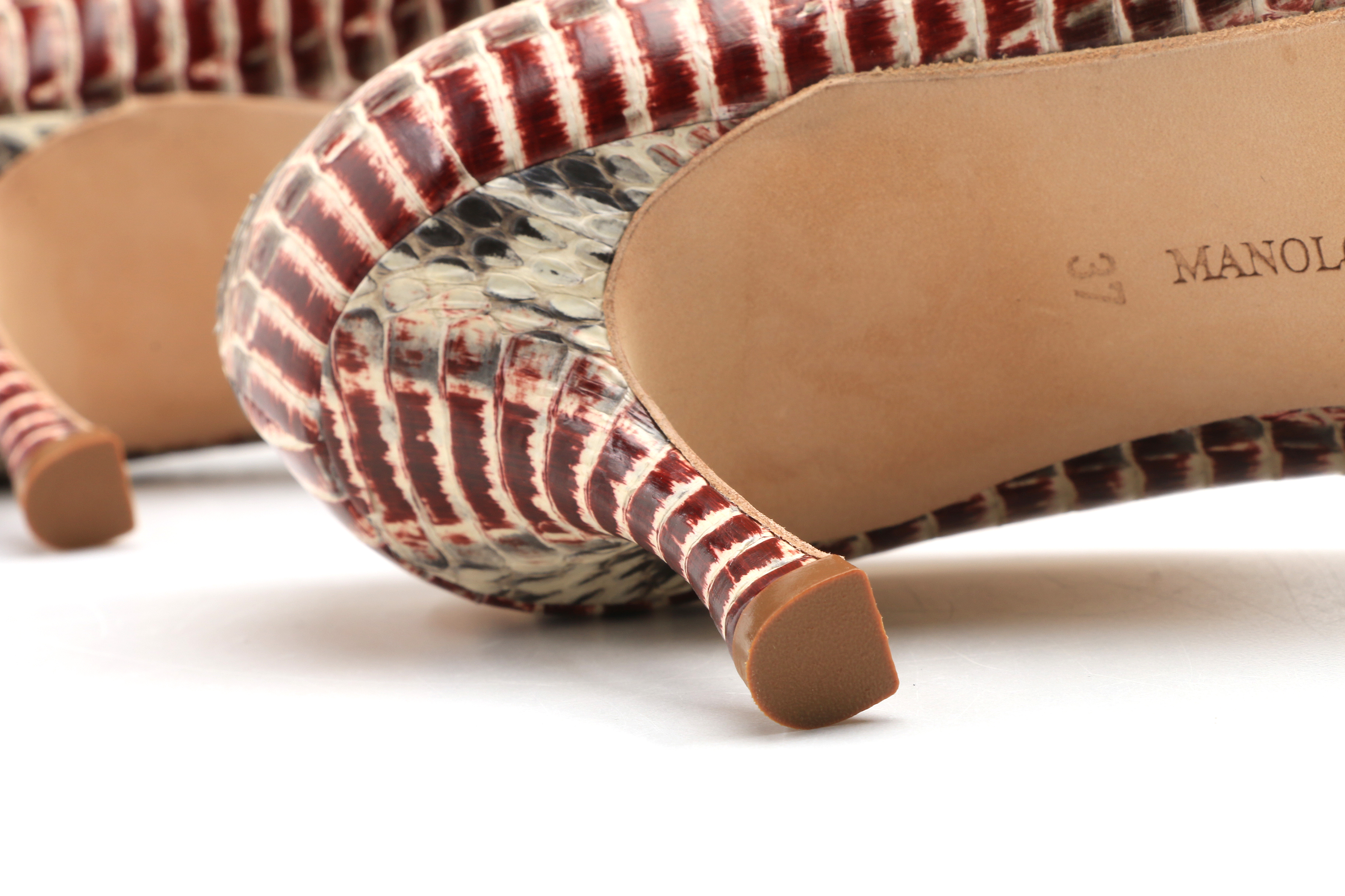 Manolo Blahnik "Newcio" Snake Skin Pump