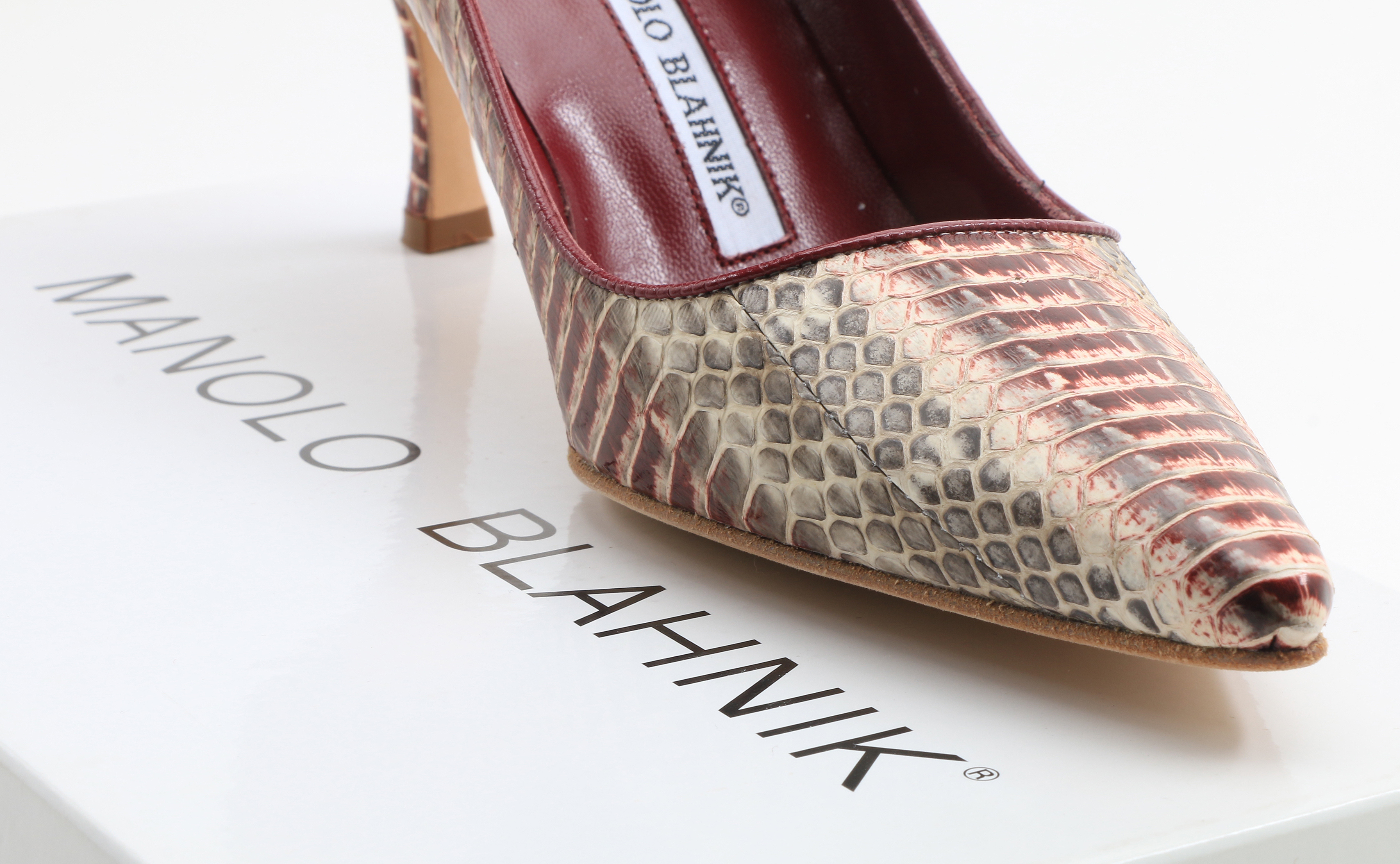 Manolo Blahnik "Newcio" Snake Skin Pump