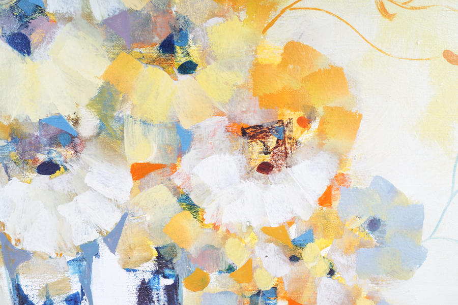 Acrylic Painting of a Floral Still Life