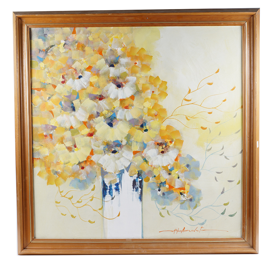 Acrylic Painting of a Floral Still Life