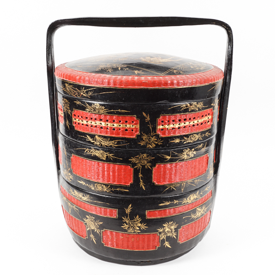 Lacquered Stacking Chinese Wedding Basket