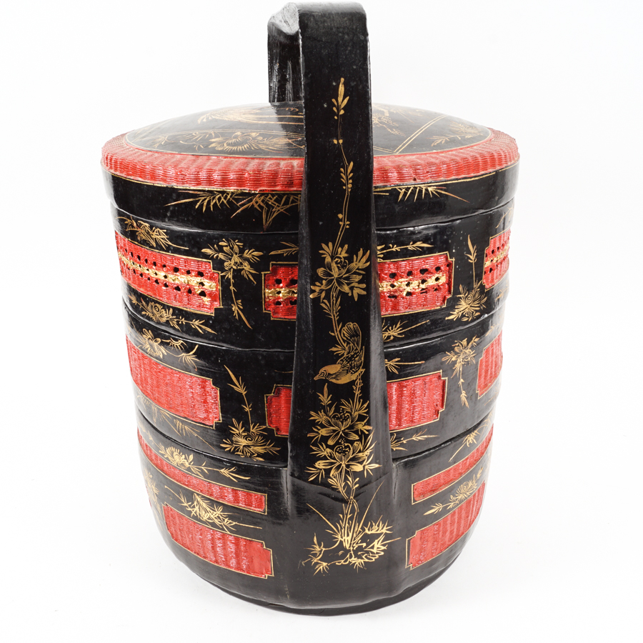 Lacquered Stacking Chinese Wedding Basket