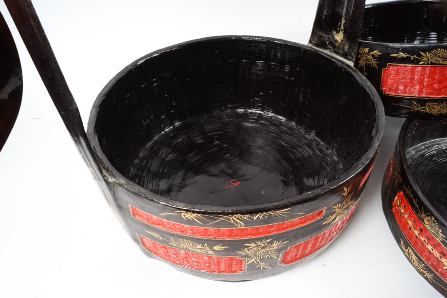 Lacquered Stacking Chinese Wedding Basket