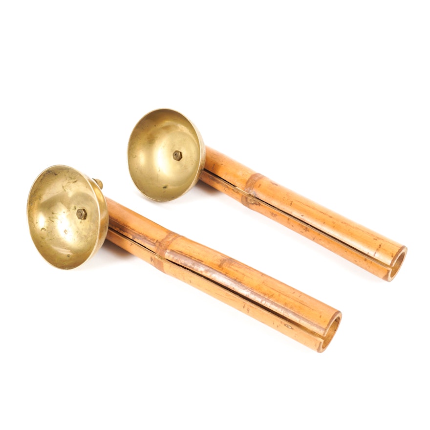 Pair of Vintage Bamboo Hand Chimes