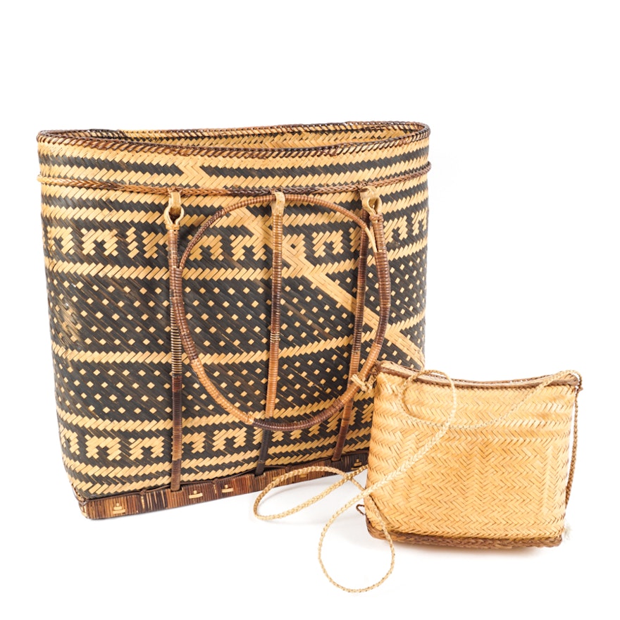 Handwoven Wicker Purse and Basket