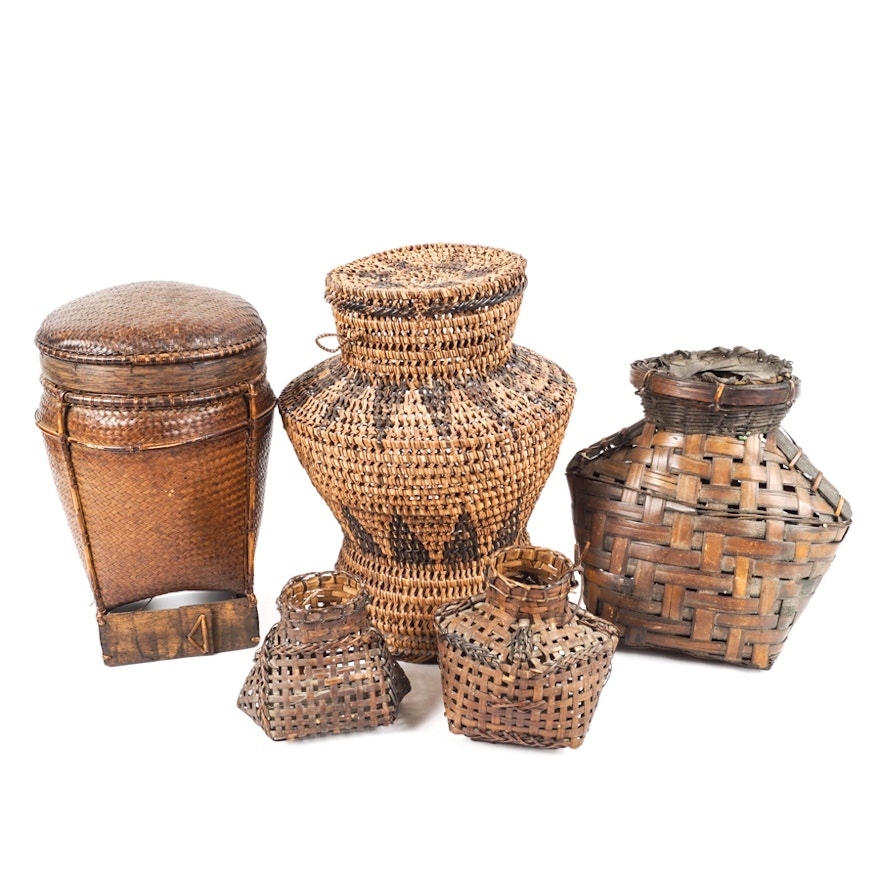 Assortment of Small Woven Baskets