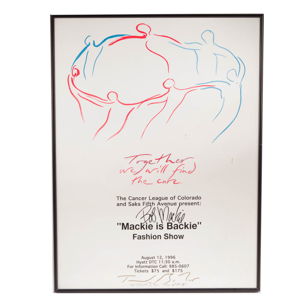 Bob Mackie Signed, Framed Fashion Event Poster