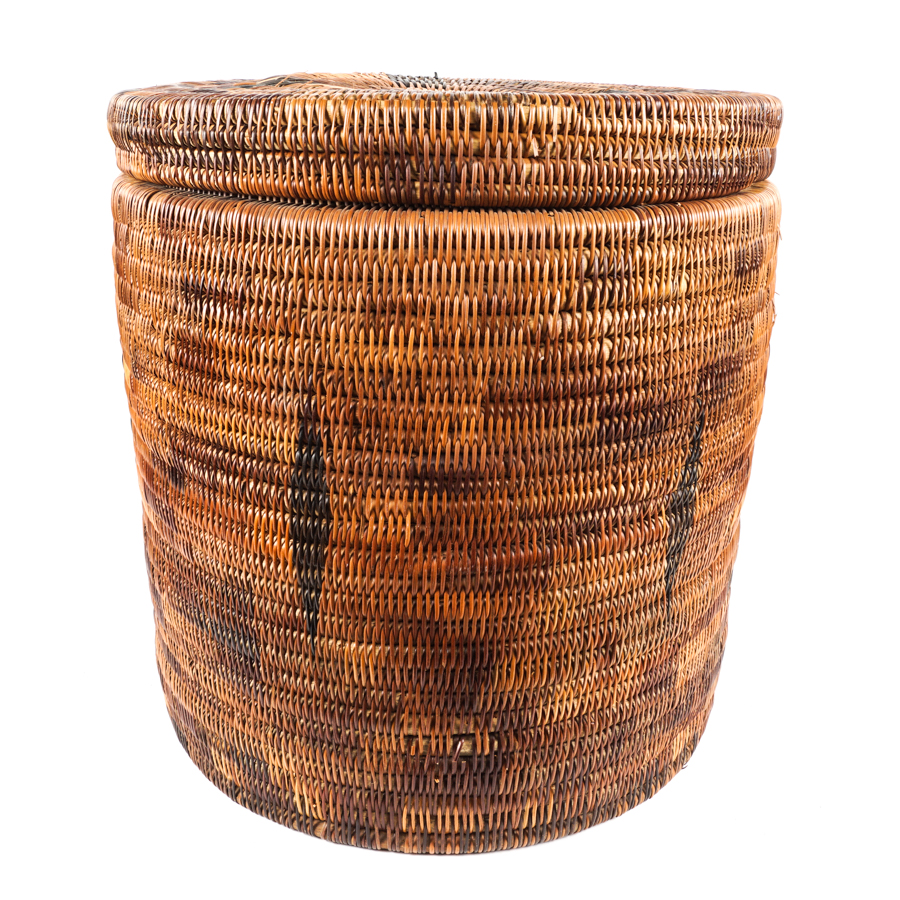 Large South African Handwoven Lidded Basket