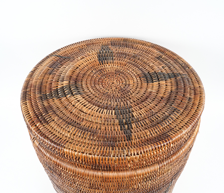 Large South African Handwoven Lidded Basket