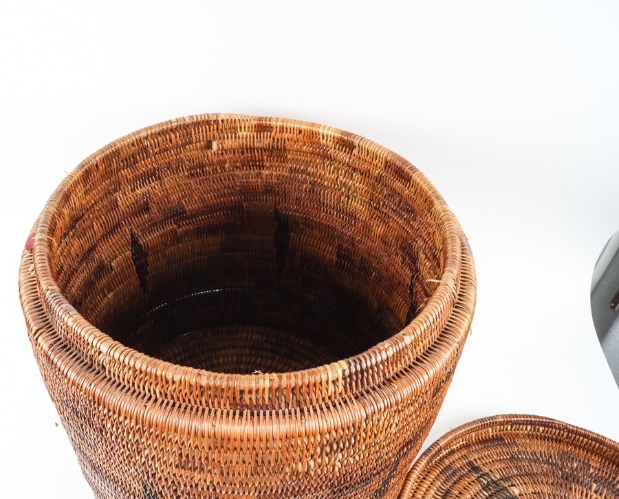 Large South African Handwoven Lidded Basket