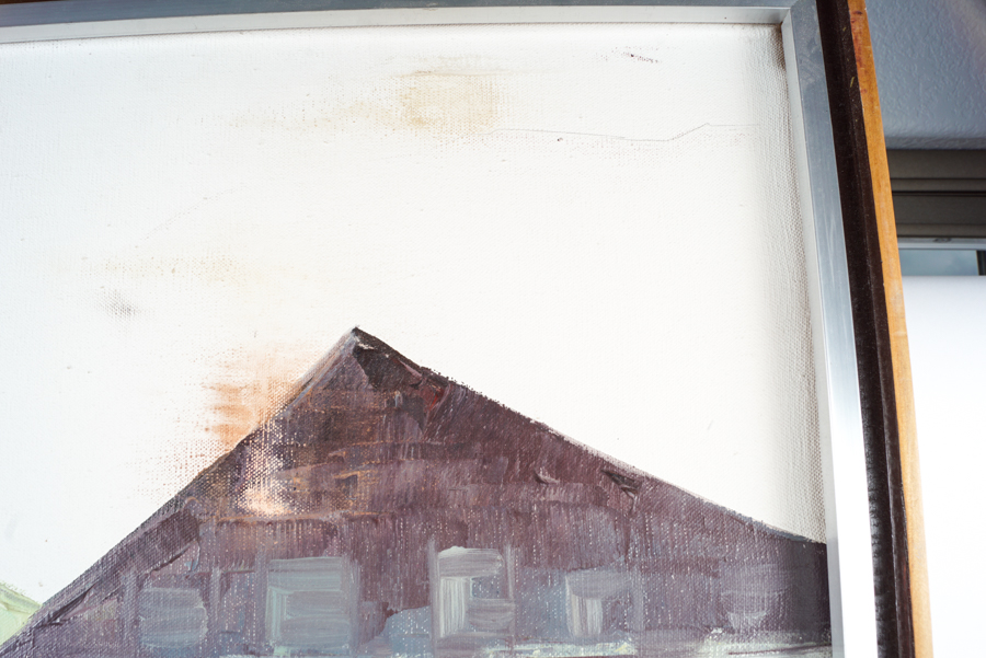 Vintage Oil Painting on Canvas of a City Street