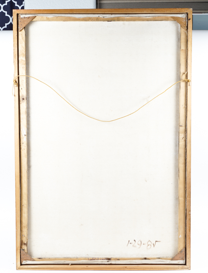 Vintage Oil Painting on Canvas of a City Street