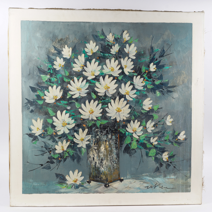 Oil Still Life Painting of Daisies