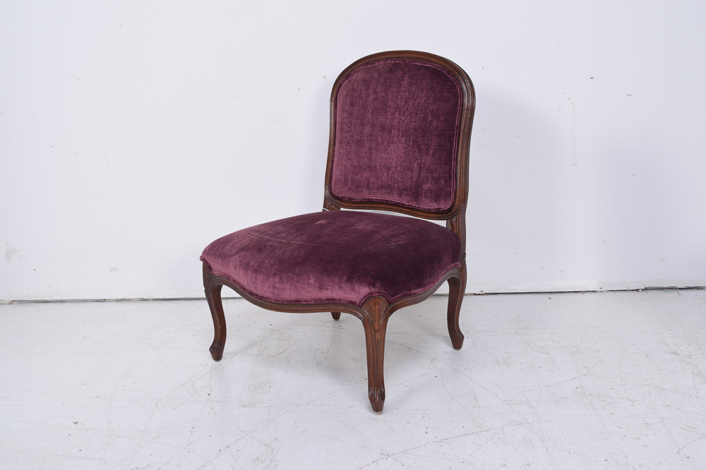 Louis XV Style Slipper Chair Pair