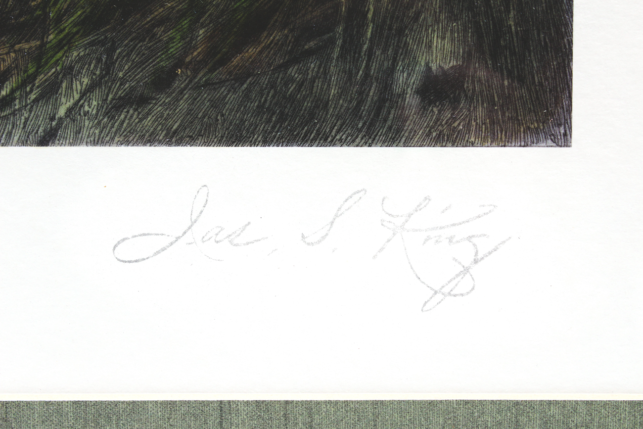 J.S. King Offset Lithograph Titled "Girl with Geese"