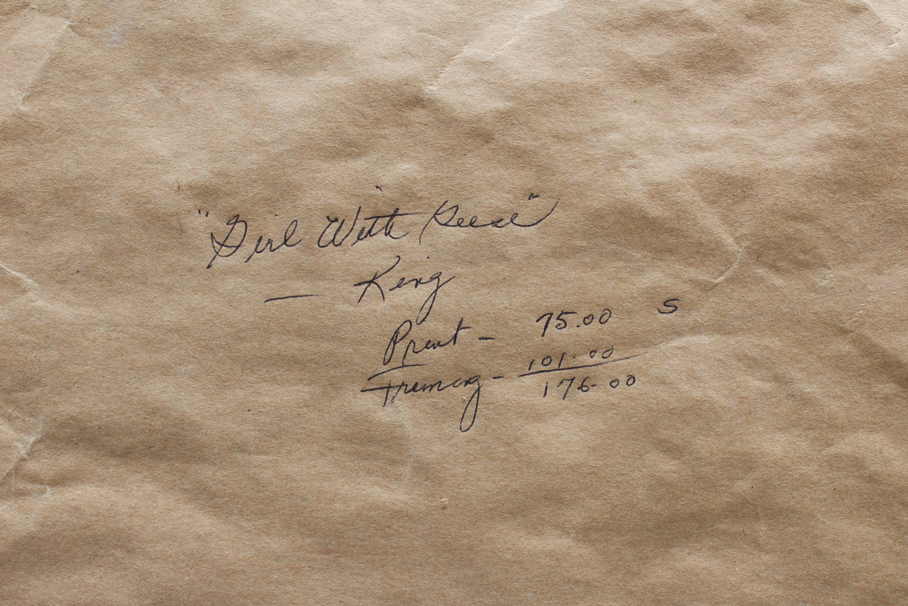 J.S. King Offset Lithograph Titled "Girl with Geese"