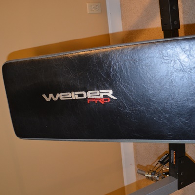 Weider 235 Pro Weight Bench Exerciser, Weight Rack and Weights