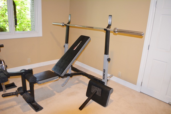 Weider 235 Pro Weight Bench Exerciser, Weight Rack and Weights