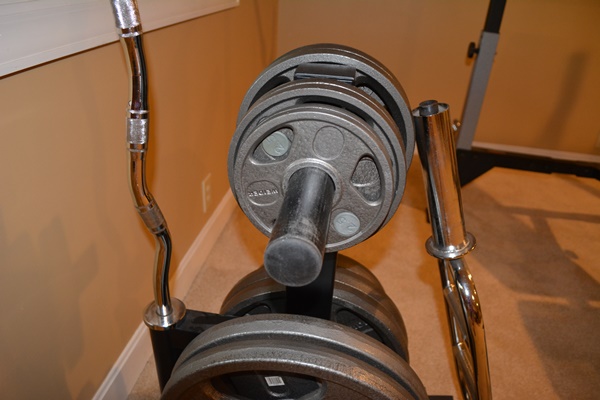 Weider 235 Pro Weight Bench Exerciser, Weight Rack and Weights