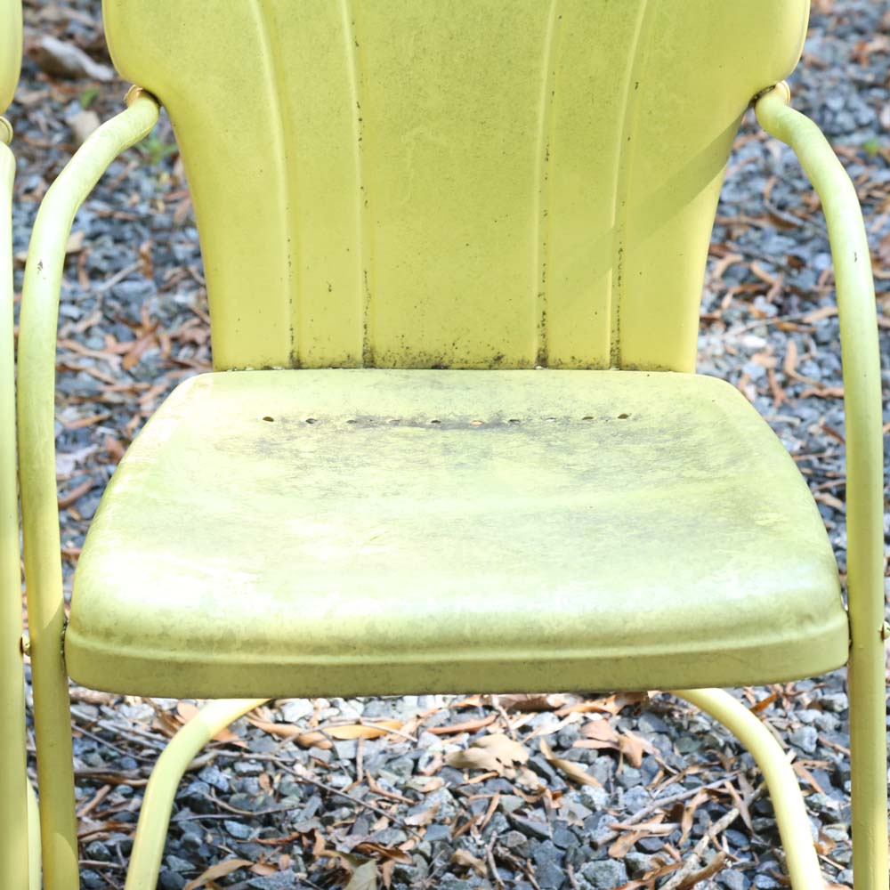 Vintage Metal Spring Back Patio Chairs