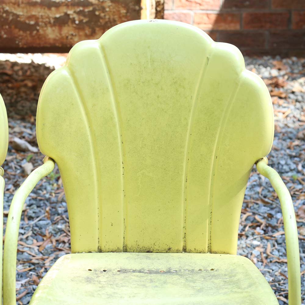 Vintage Metal Spring Back Patio Chairs