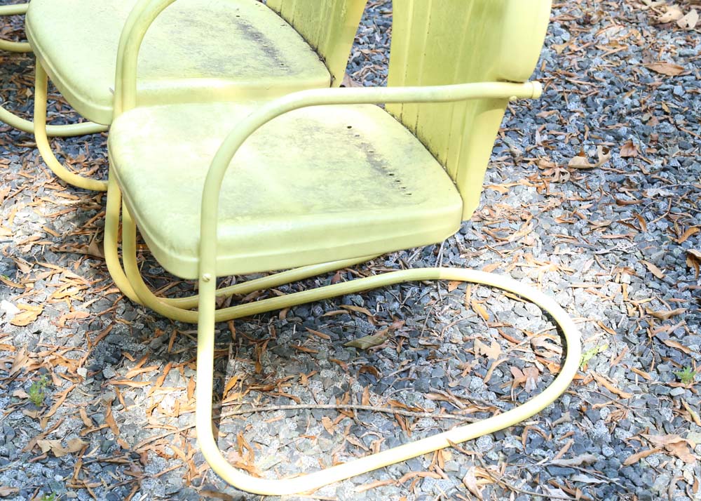 Vintage Metal Spring Back Patio Chairs