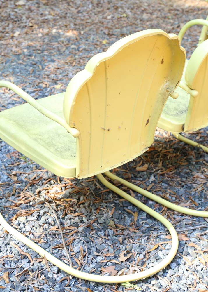 Vintage Metal Spring Back Patio Chairs