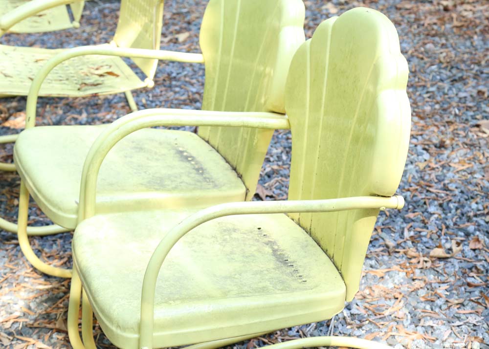 Vintage Metal Spring Back Patio Chairs
