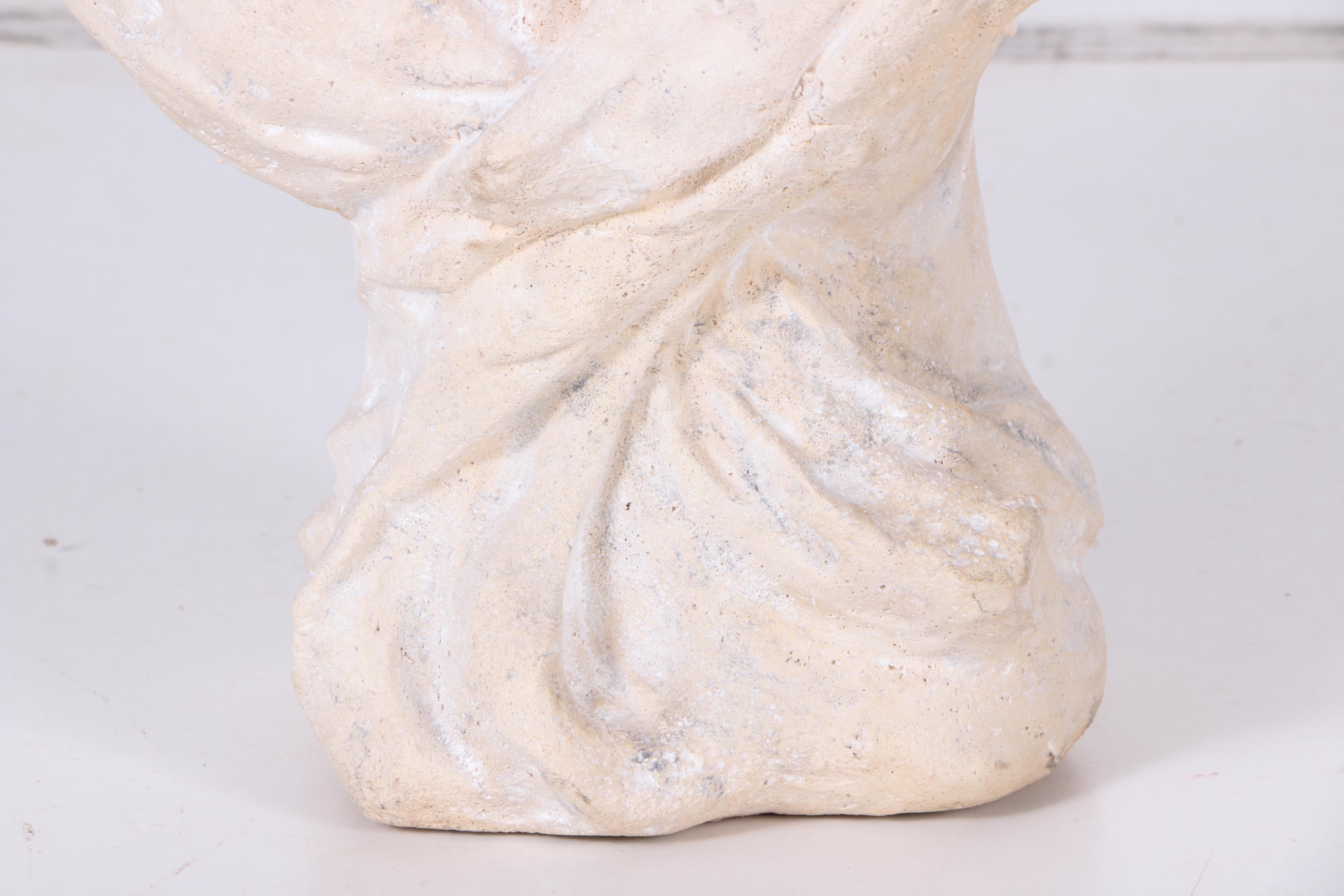 Reproduction Plaster Bust After Morin of a Gibson Girl with a Hat
