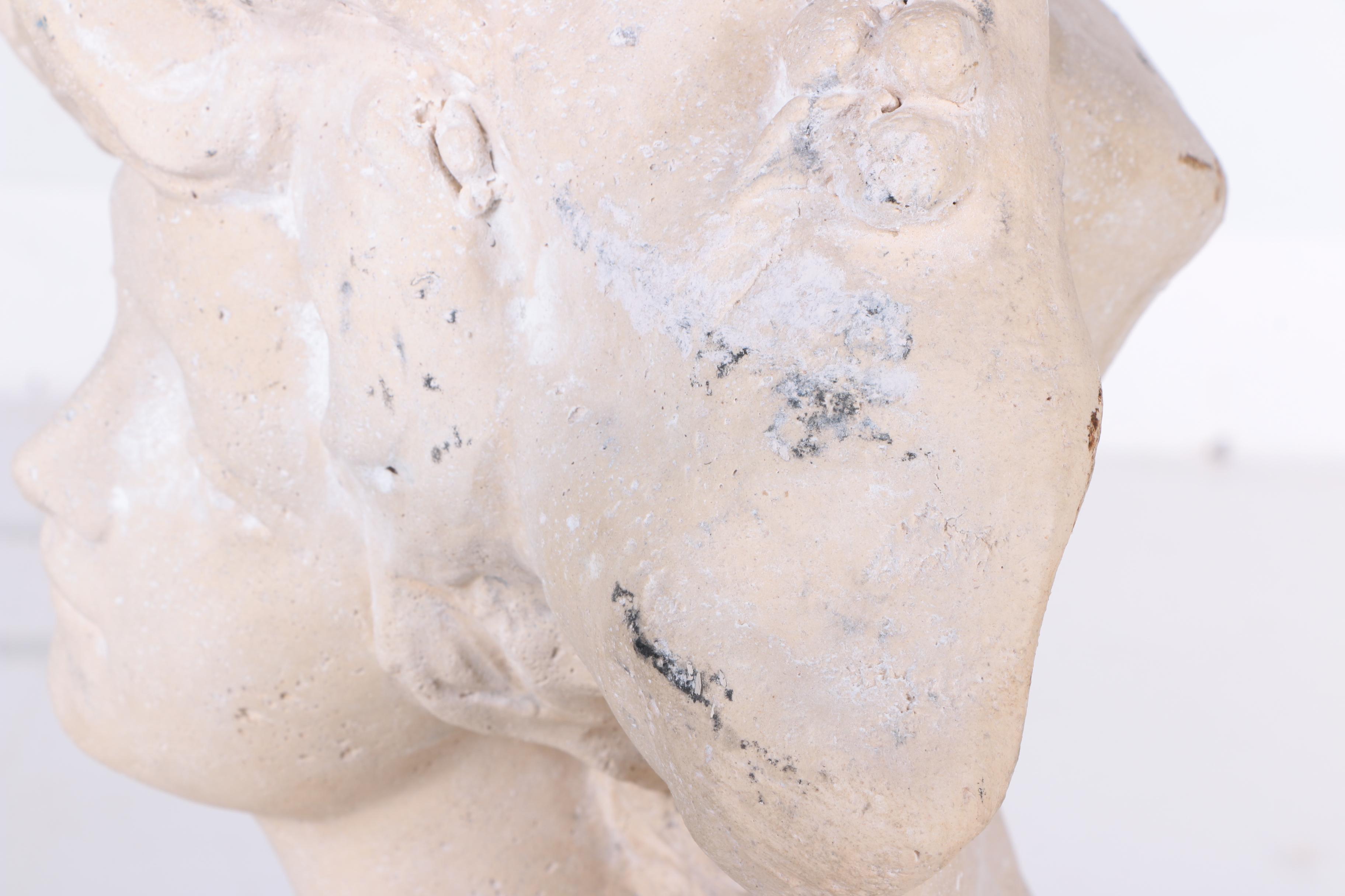 Reproduction Plaster Bust After Morin of a Gibson Girl with a Hat