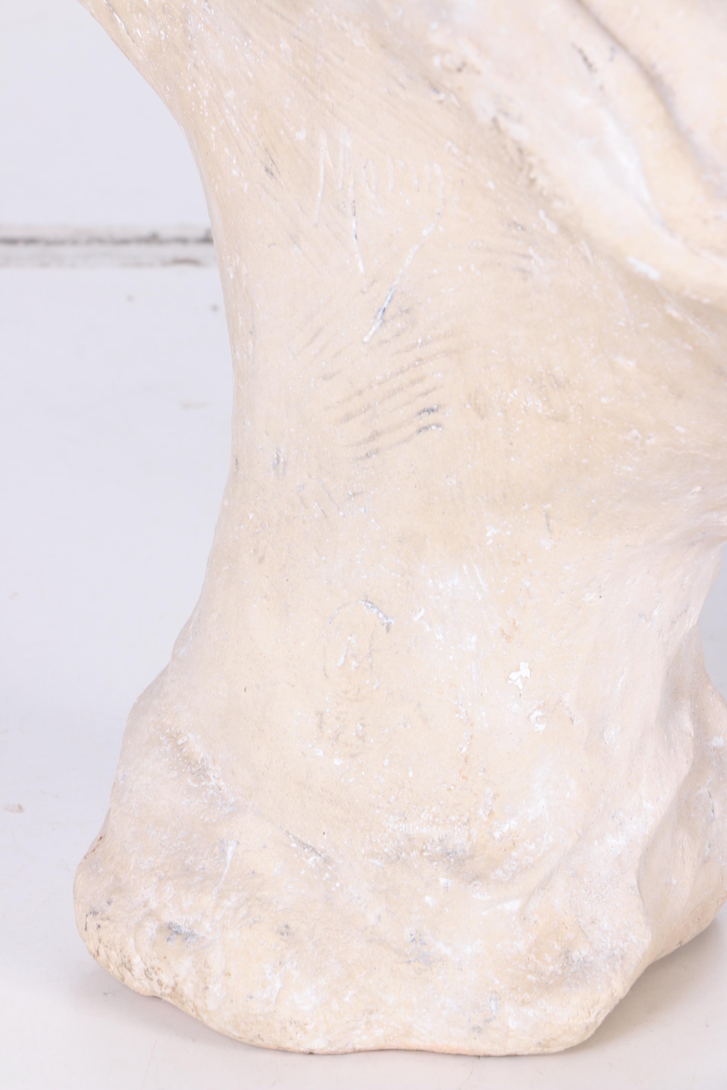 Reproduction Plaster Bust After Morin of a Gibson Girl with a Hat