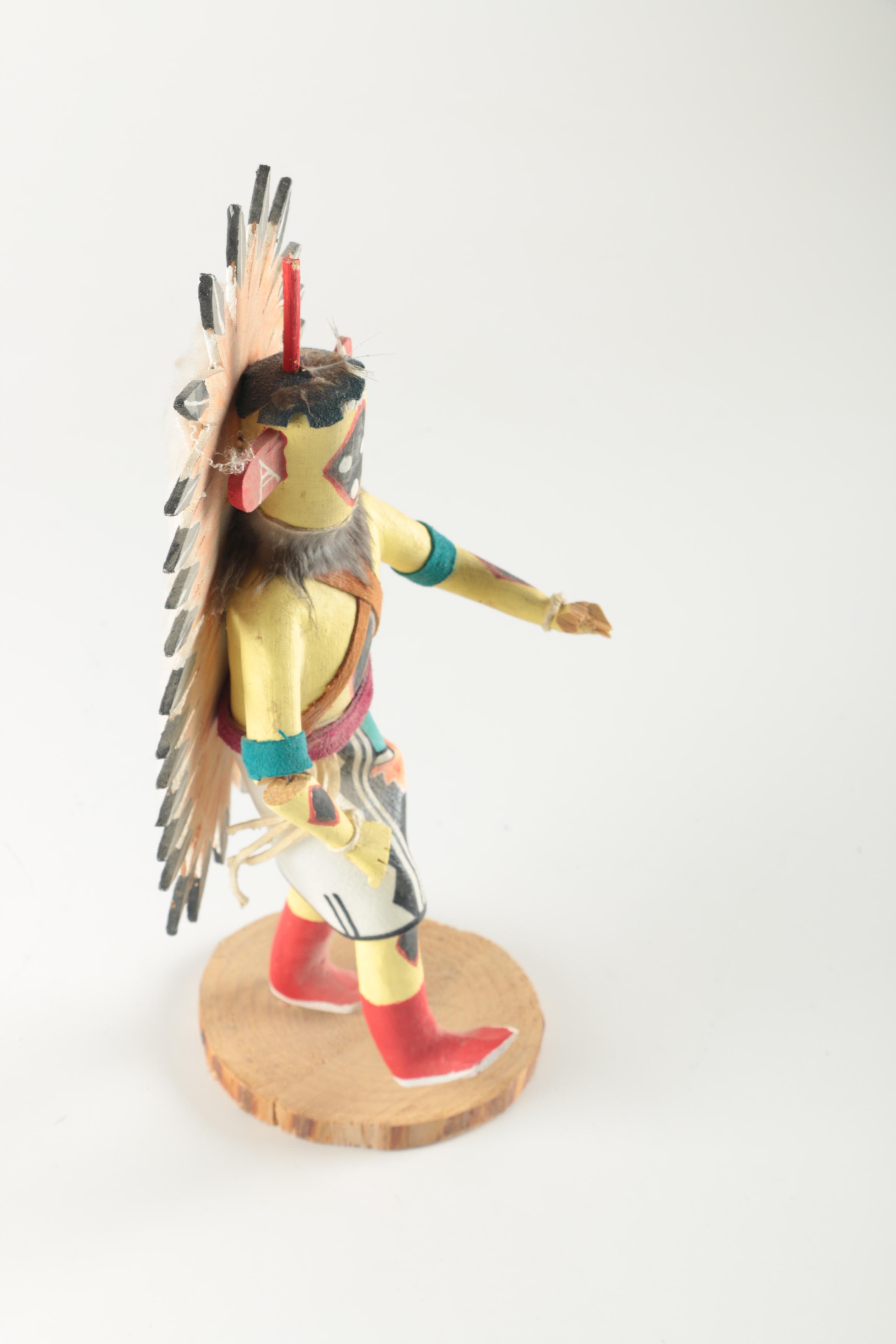 Carved Wood Chasing Star Kachina Doll