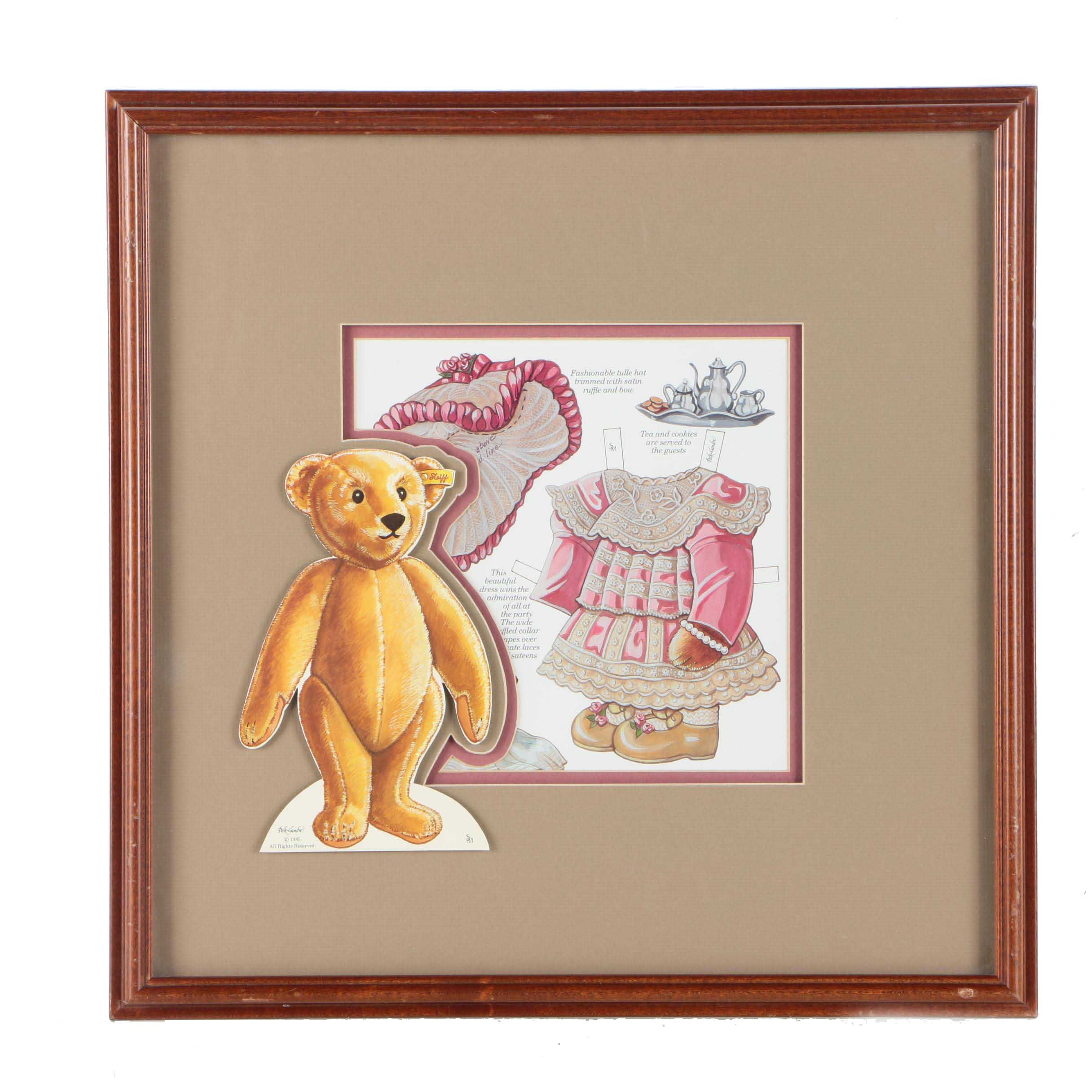 Steiff Bear Paper Doll Offset Lithograph