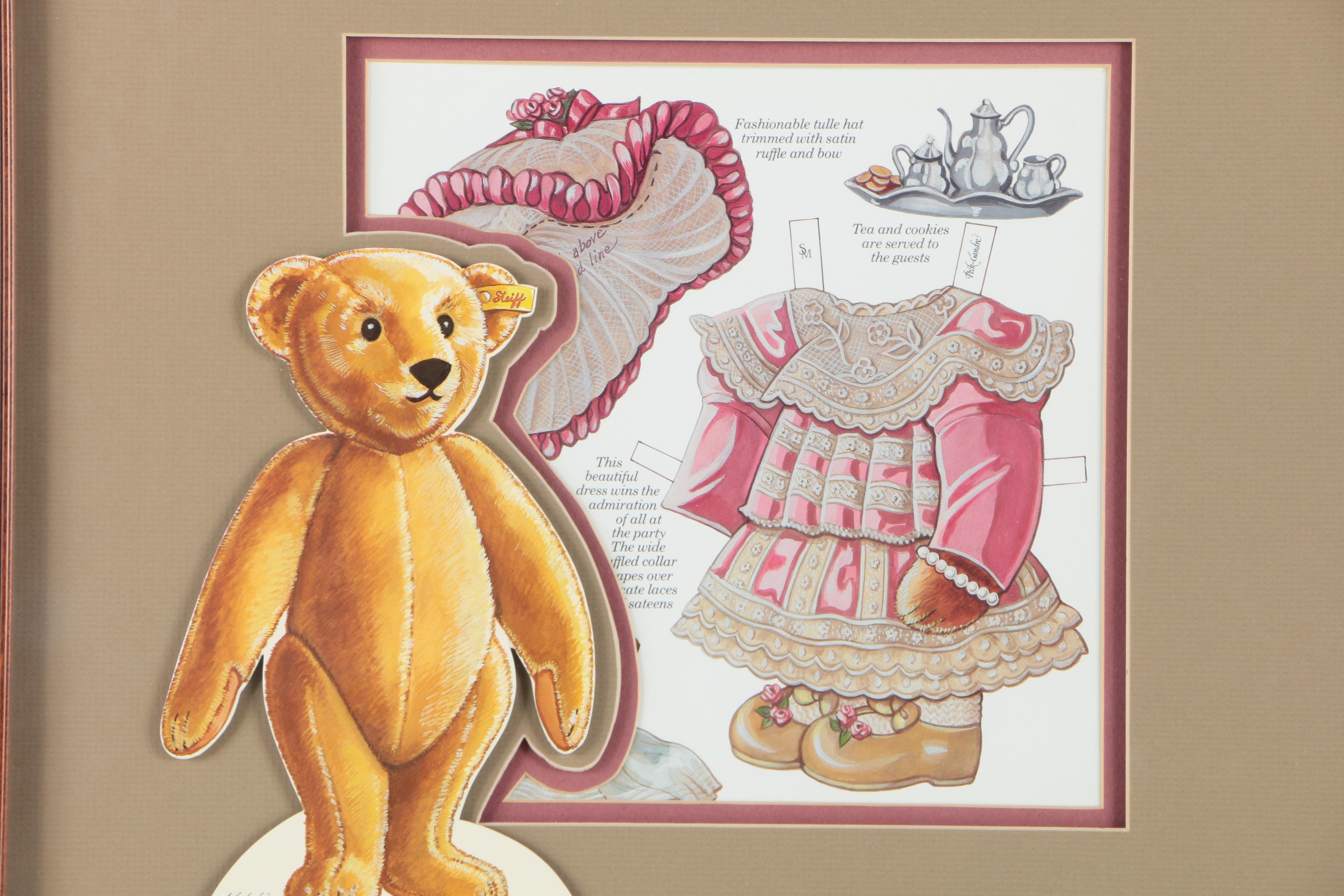 Steiff Bear Paper Doll Offset Lithograph