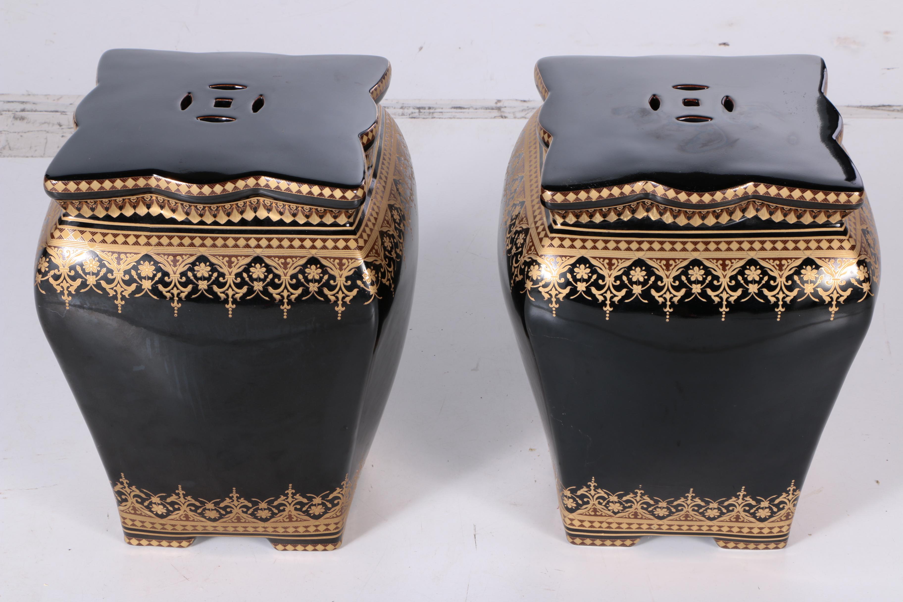 Pair of Regency Style Garden Stools
