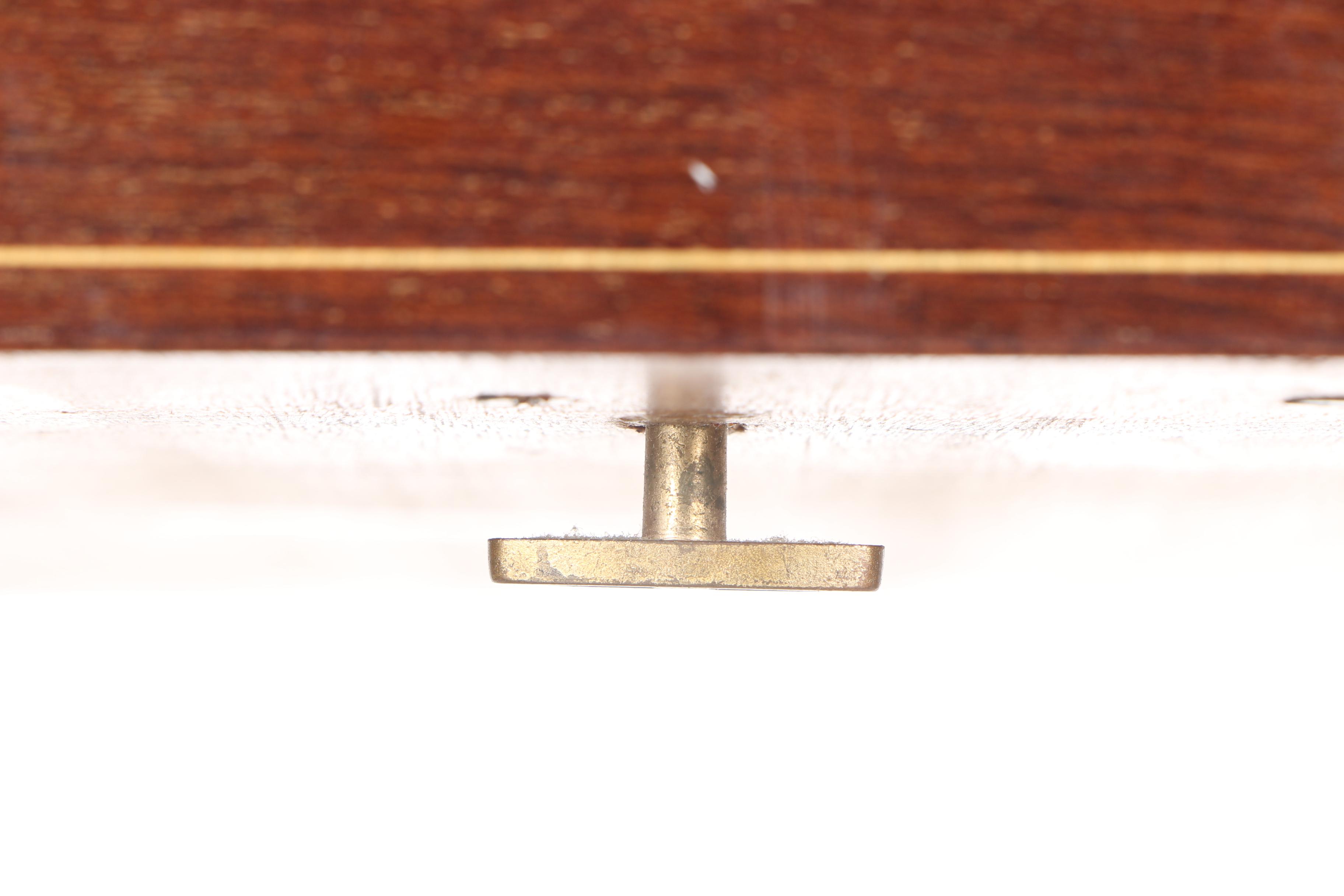 Music Box Accent Table with Marquetry Top