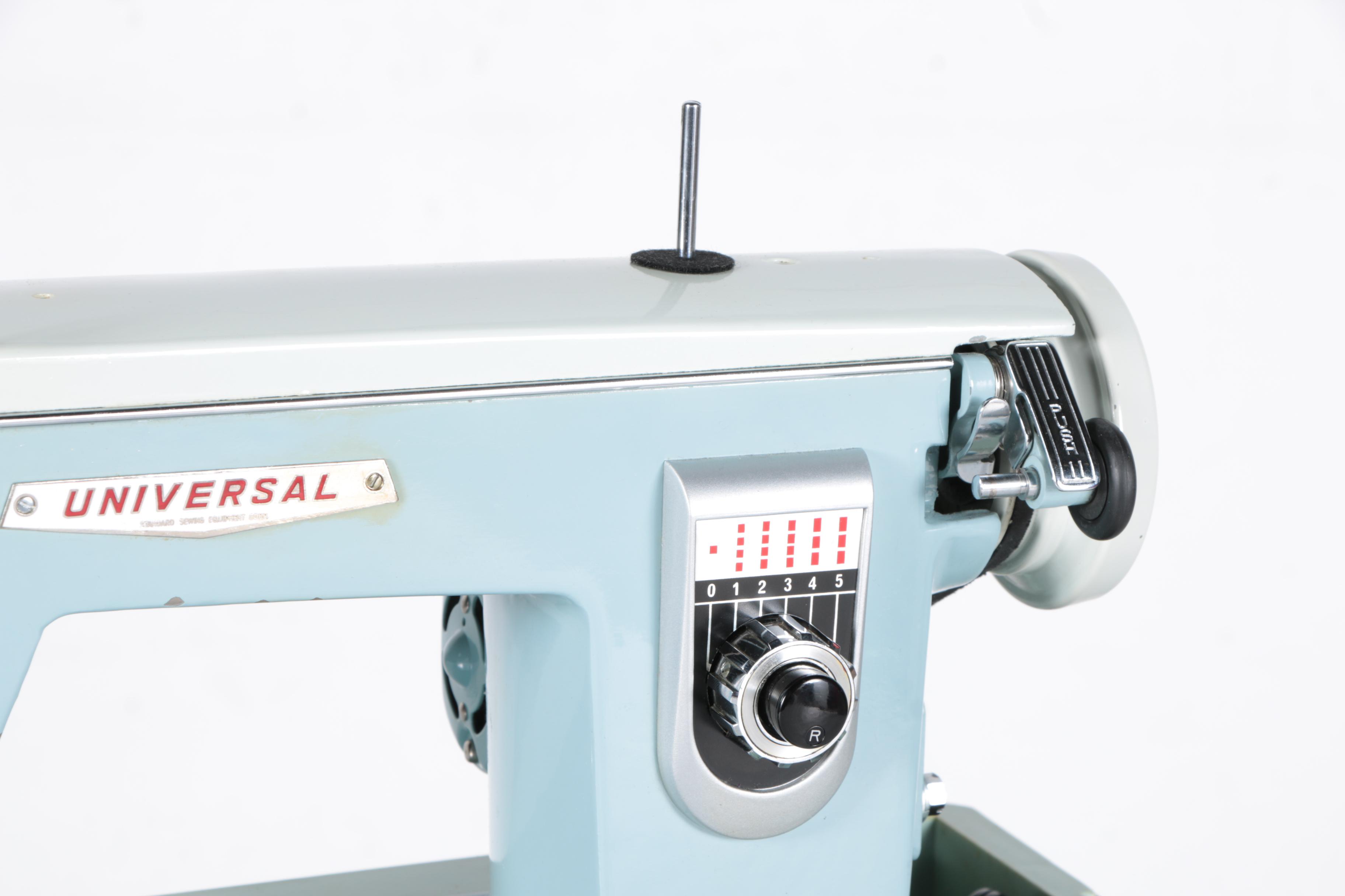 Vintage Universal Brand Sewing Machine with Case