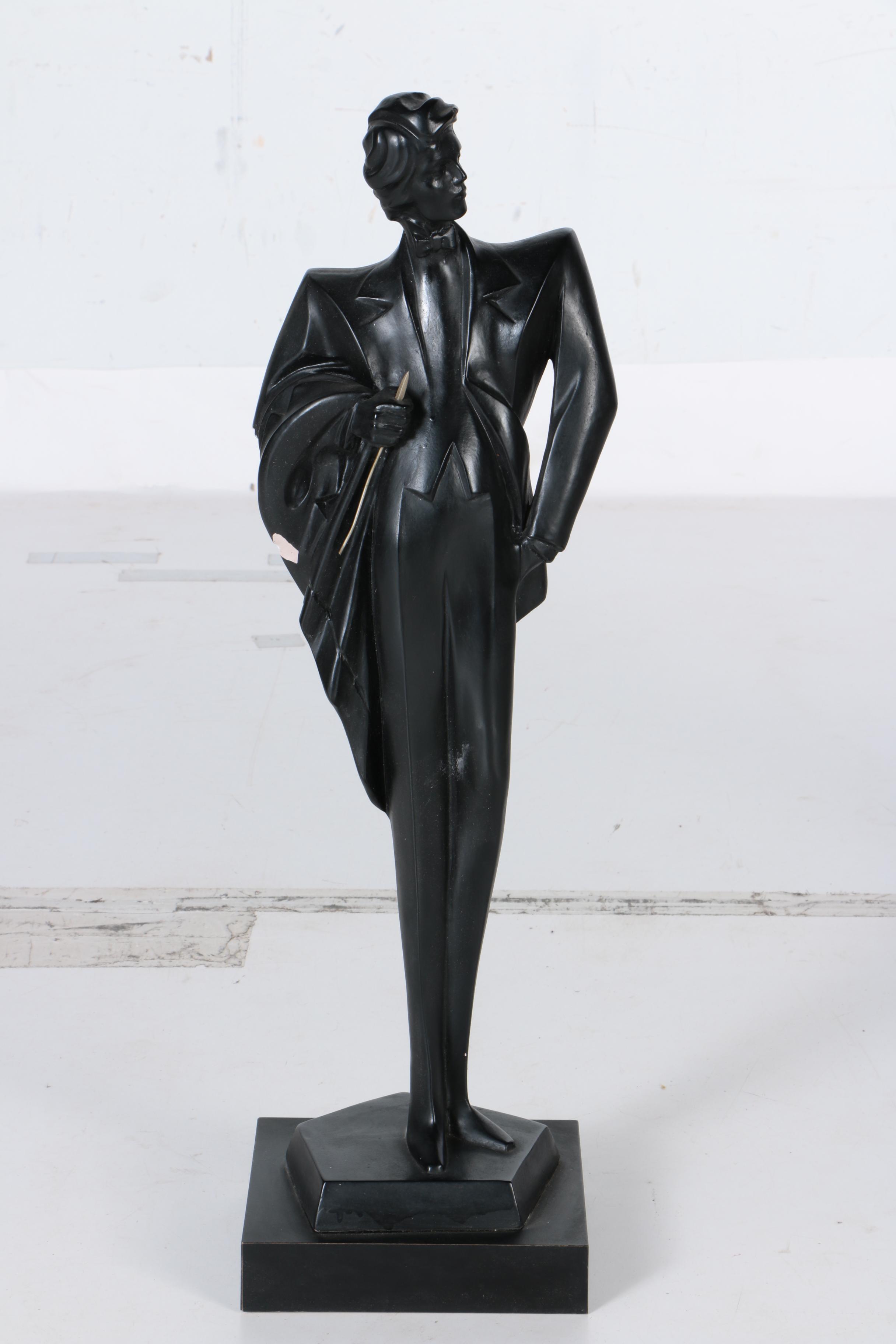 Pair of Neo Deco Man and Woman Ceramic Figurines