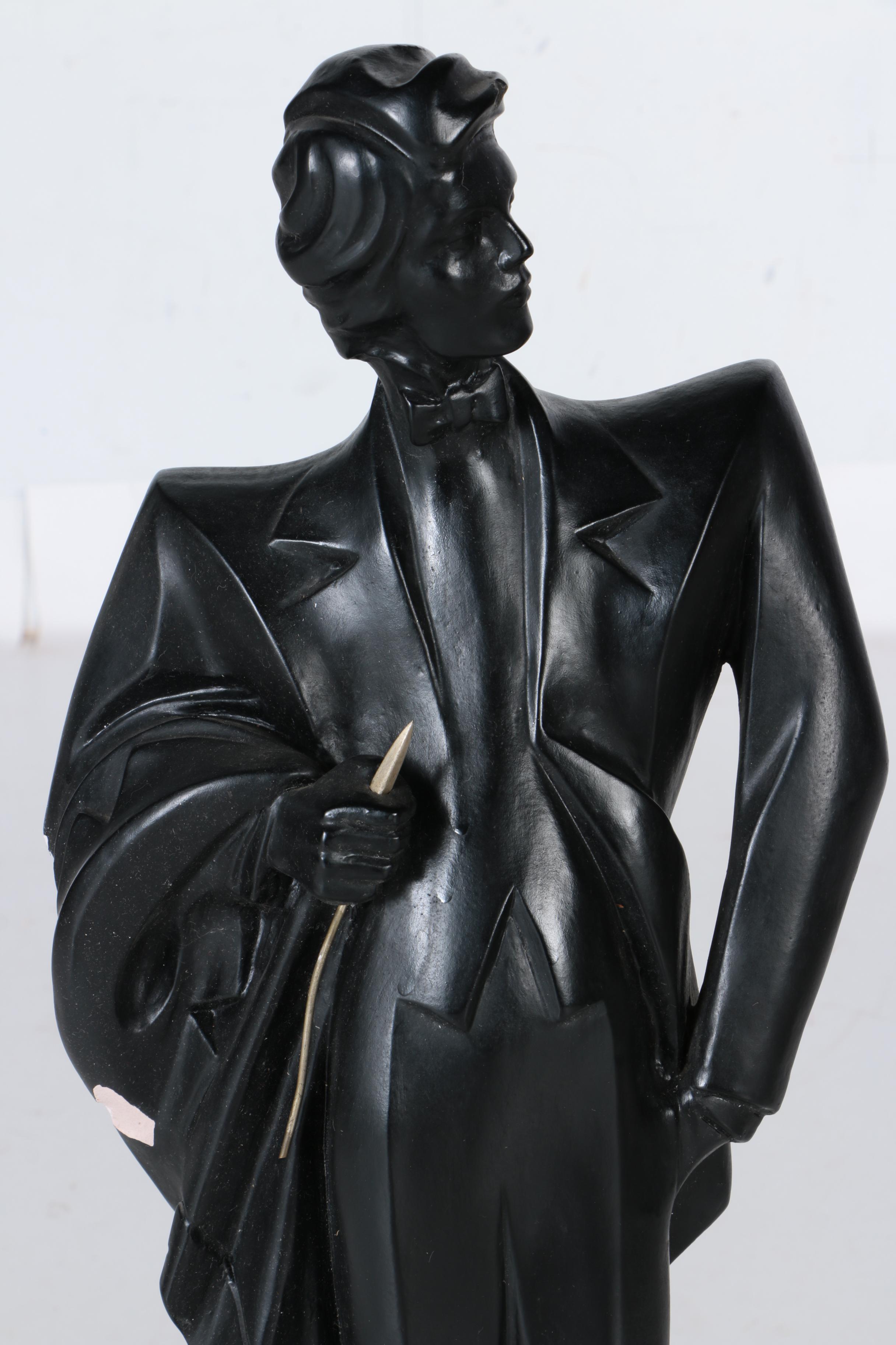 Pair of Neo Deco Man and Woman Ceramic Figurines