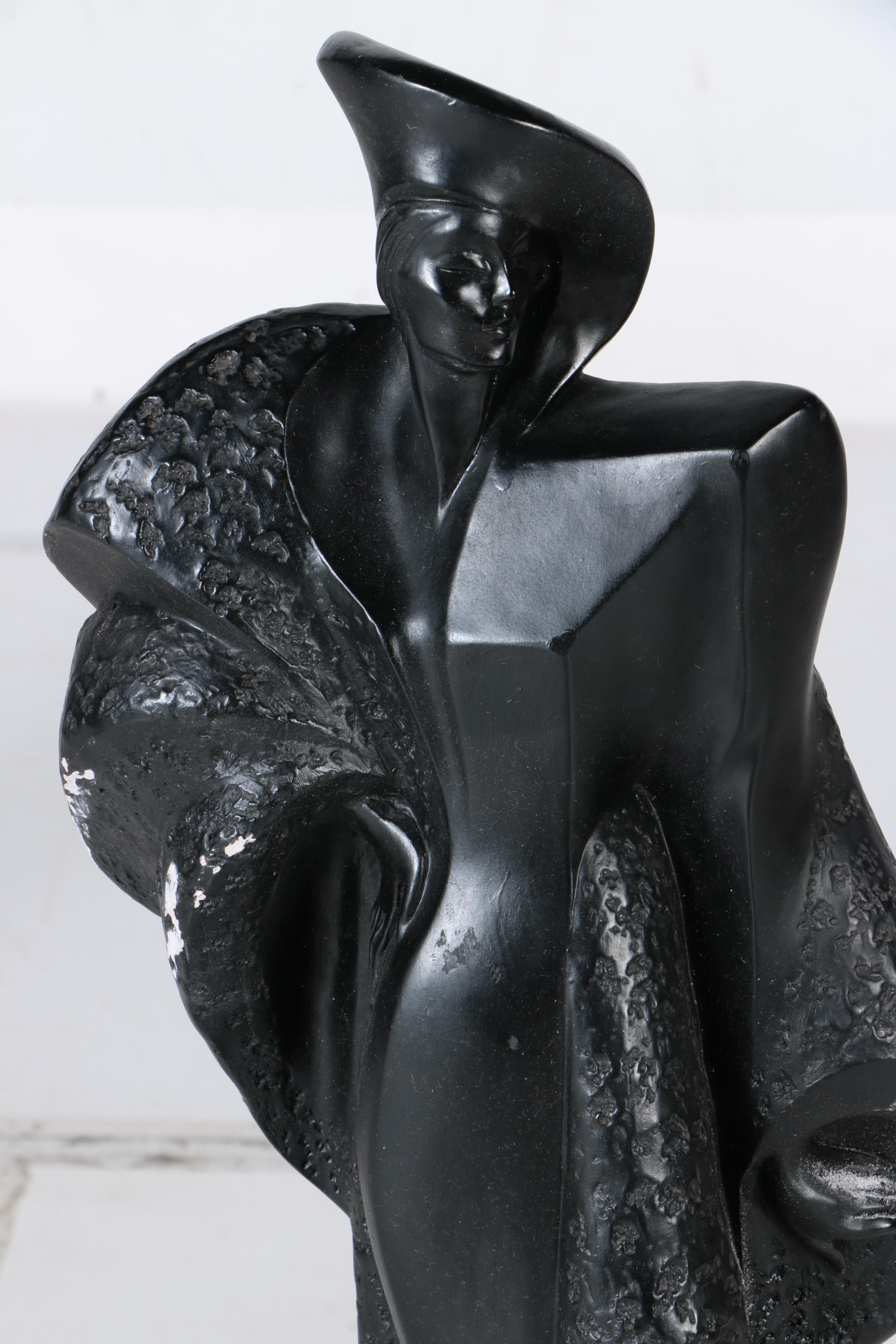 Pair of Neo Deco Man and Woman Ceramic Figurines